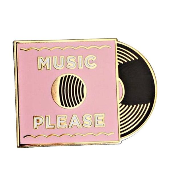 Pink Turntable Vinyl Pin Jewellery & Watches Pins & Brooches