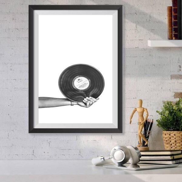 Black & White Vinyl Record Print Modern Music Wall Art Canvas Painting Musician Gift Music Studio Decoration Poster Wall Picture Home Decoration Wall Decor