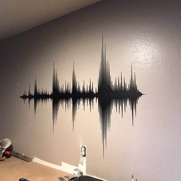Audio Wave Wall Decal Sound Wave Art Vinyl Sticker Recording Studio Music Producer Room Decor Wallpaper Large Size E211 Home Decoration Wall Stickers