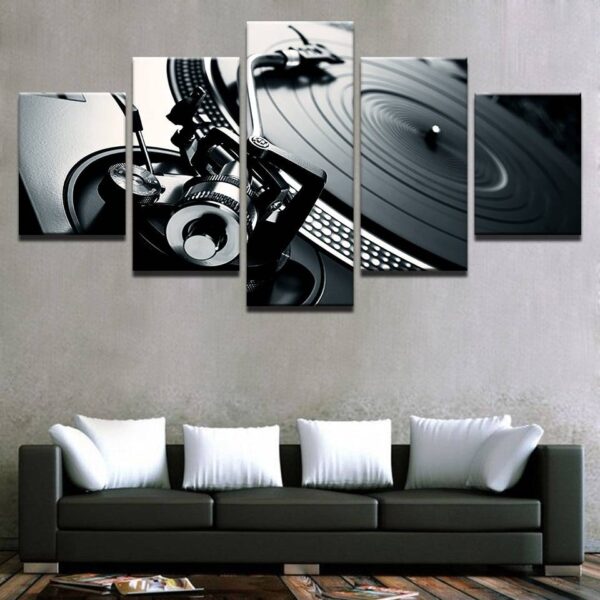 Canvas Pictures Home Wall Art Framework Decor 5 Piece Music DJ Console Instrument Painting Night Club Of Mural Bar Prints Poster Home Decoration Wall Decor