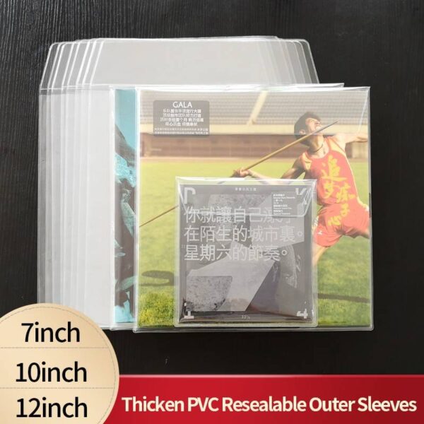 10PCS Thicken PVC Resealable Outer Sleeves for 12” Single LP Gatefold 2LP 10” Vinyl 7 ” Record Envelope Record Sleeves DJ Tools